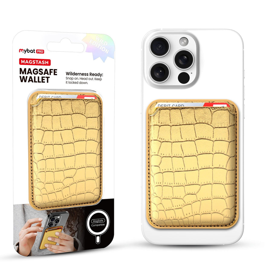 MyBat Pro MagStash Wild MagSafe Wallet - Crocodile Embossed - Gold