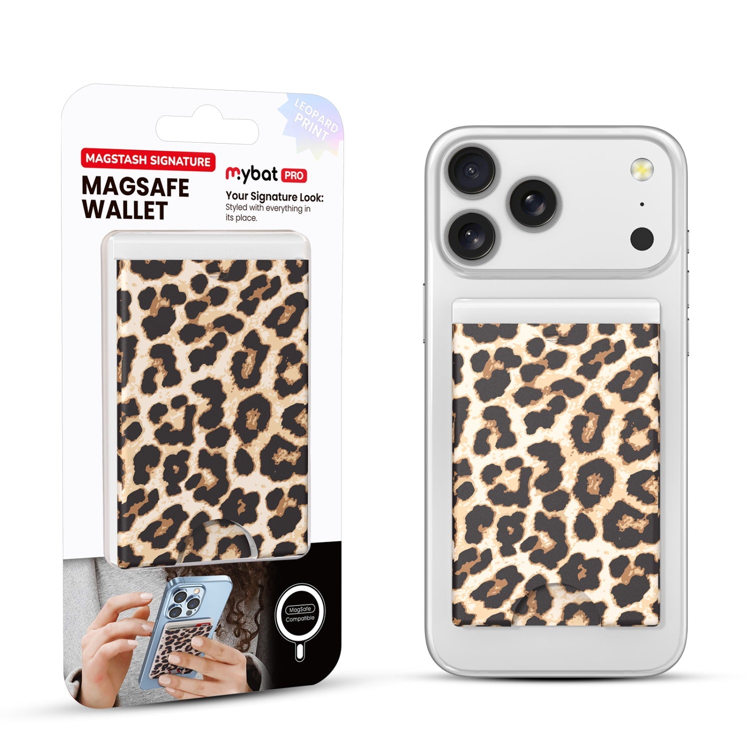 MyBat Pro MagStash Signature MagSafe Wallet - Leopard Print