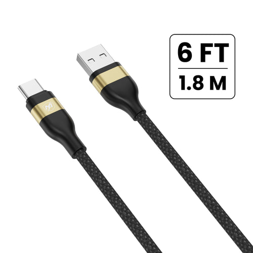 MyBat Pro USB-A to USB-C Braided Charging Cable - 6FT - Black - RCBCAMO20BK18.JPG