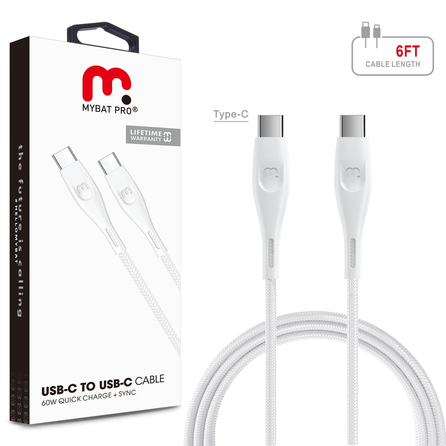MyBat Pro USB-C to USB-C Cable - 6 FT - White