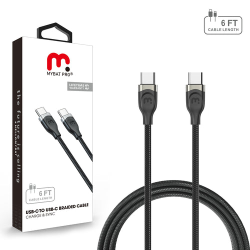 MyBat Pro USB-C to USB-C Braided Cable - 6FT - Black - RCBCCMO06B18-1.jpg