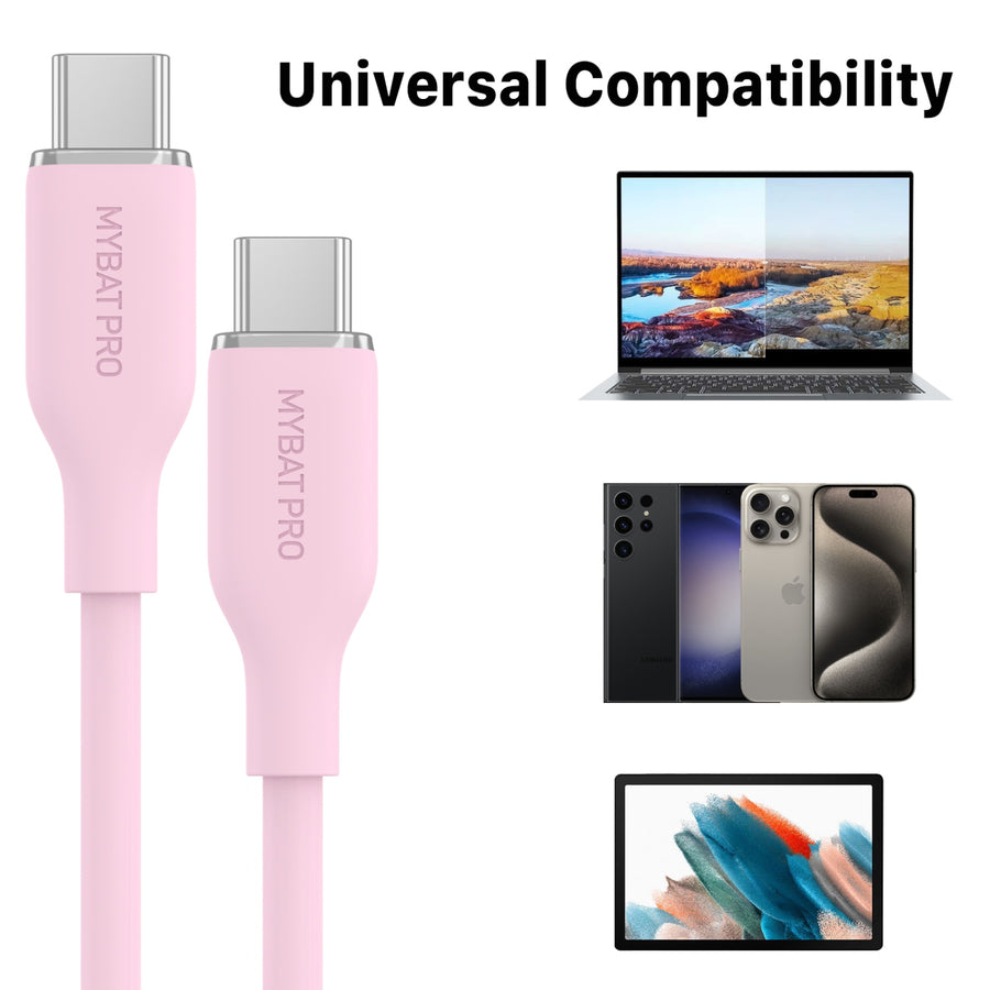 MyBat Pro USB-C to USB-C Liquid Silicone Cable - 3FT - Pink - RCBCCMO07P10-7.jpg