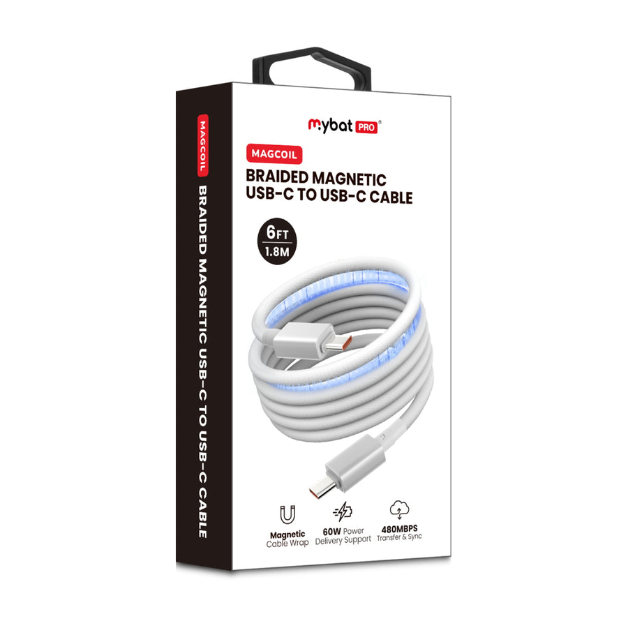 MyBat Pro MagCoil USB-C to USB-C Braided Magnetic Cable - 6FT - White - RCBCCMO16PW18-9.jpg
