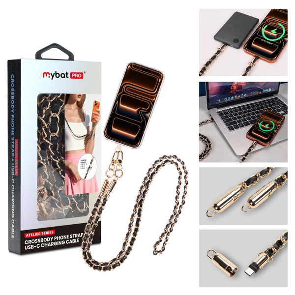 MyBat Pro Atelier Series 4.2FT Crossbody Strap + USB-C Charging Cable - Black / Gold - RCBCCMO18BKGD-1.jpg