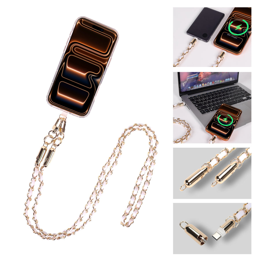 MyBat Pro Atelier Series 4.2FT Crossbody Strap + USB-C Charging Cable - White / Gold - RCBCCMO18PWGD-2.jpg