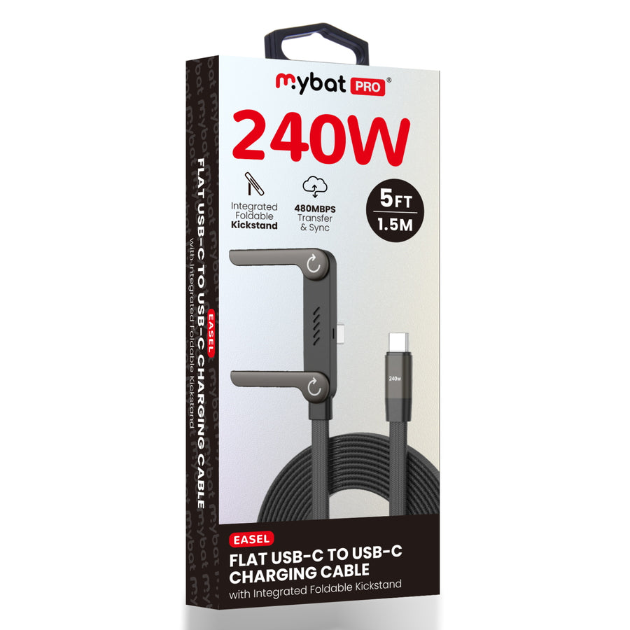 MyBat Pro 240W Easel Flat USB-C Charging Cable with Foldable Kickstand - 5FT - Black - RCBCCMO19BK-12.jpg