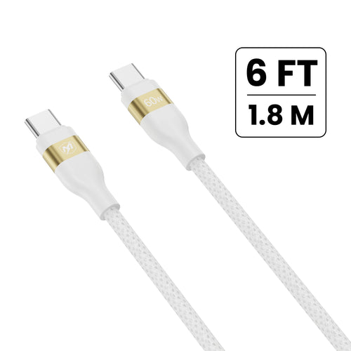 MyBat Pro 60W USB-C to USB-C Braided Charging Cable - 6FT - White - RCBCCMO20PW18.JPG