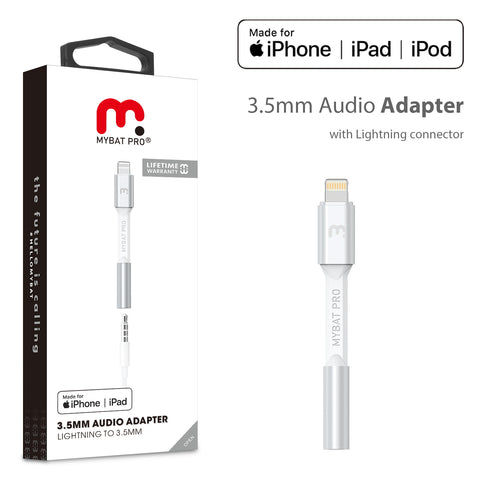 MyBat Pro MFi Lightning Connector to 3.5mm Adapter - White - RCBFL3MN38W08-1.jpg