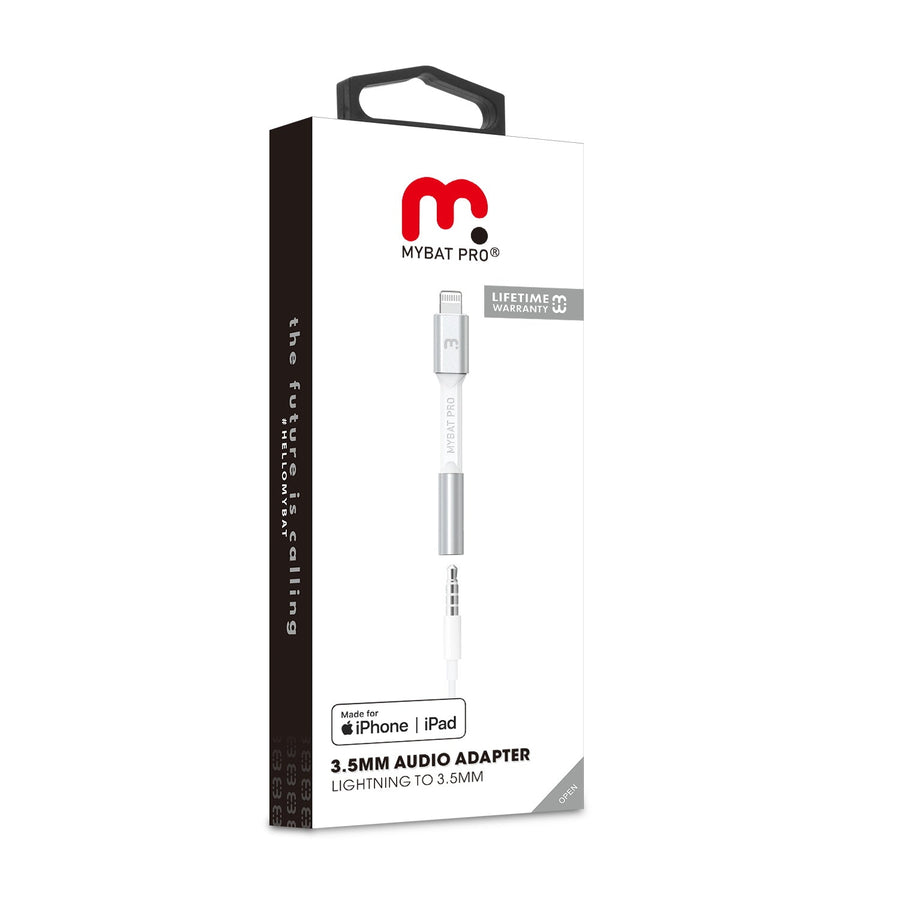 MyBat Pro MFi Lightning Connector to 3.5mm Adapter - White