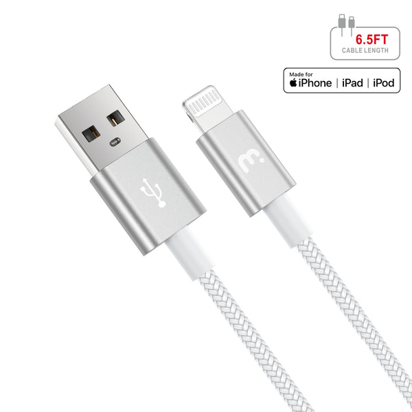MyBat Pro MFi USB-A to Lightning Sync Cable - 6.5 FT - White - RCBFLAMO36W20-2.jpg