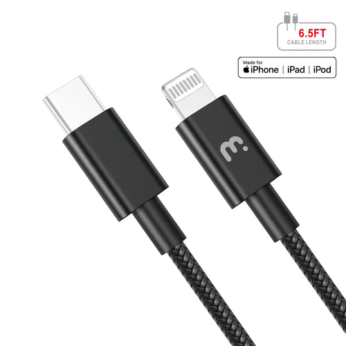 MyBat Pro MFi USB-C to Lightning Sync Cable - 6.5 FT - Black - RCBFLCMO37B20-2.jpg
