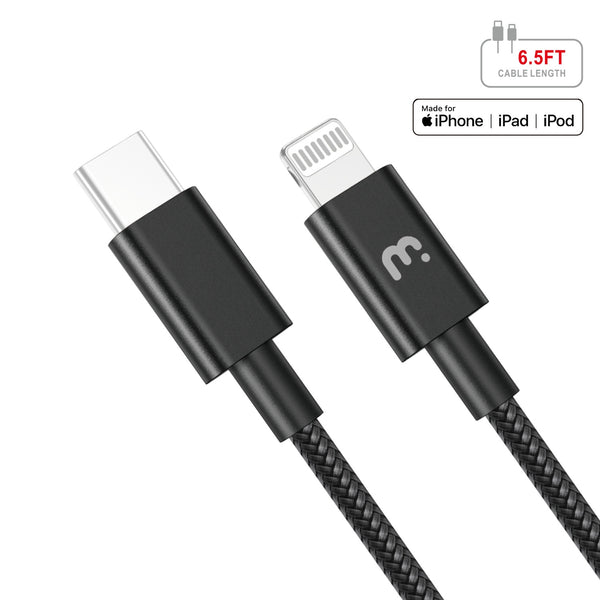 MyBat Pro MFi USB-C to Lightning Sync Cable - 6.5 FT - Black - RCBFLCMO37B20-2.jpg