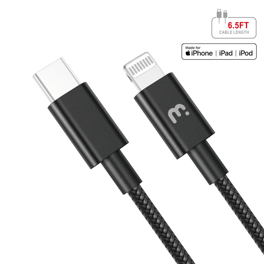 MyBat Pro MFi USB-C to Lightning Sync Cable - 6.5 FT - Black - RCBFLCMO37B20-2.jpg