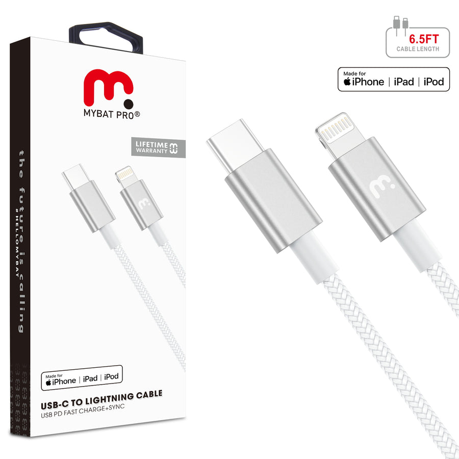 MyBat Pro MFi USB-C to Lightning Sync Cable - 6.5 FT - White - RCBFLCMO37W20-1.jpg
