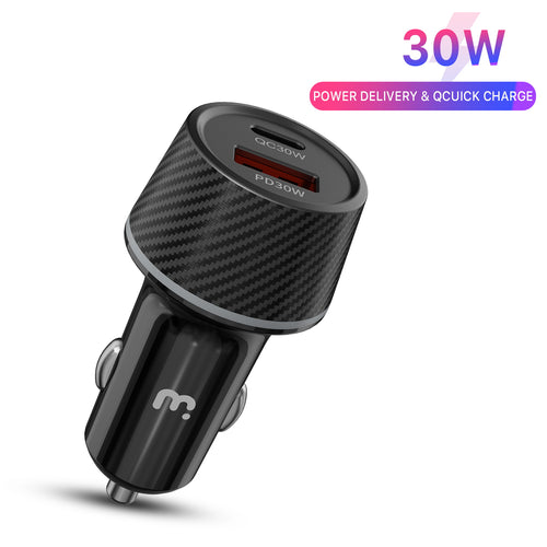 MyBat Pro Fast Charging Power Delivery Dual Port Car Charger (30W) - Black - RCGCARC03B-2.jpg