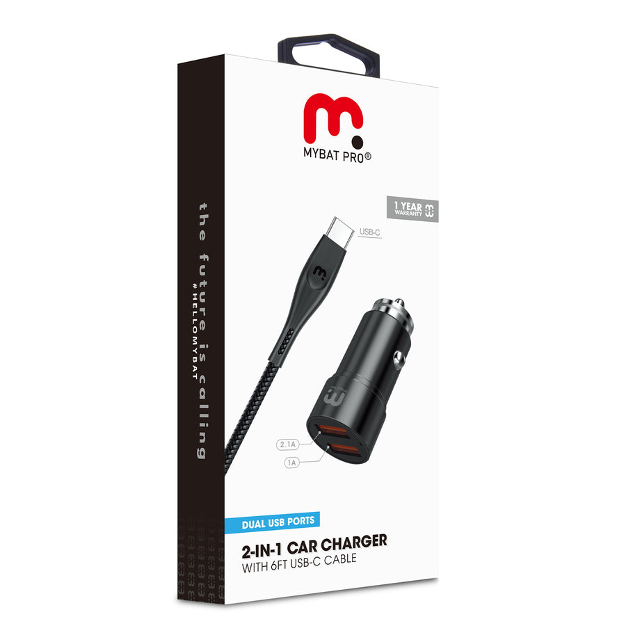 MyBat Pro 2-in-1 Car Charger with 6ft Type-C USB Cable - Black - RCGCARCAMOD01-9.jpg