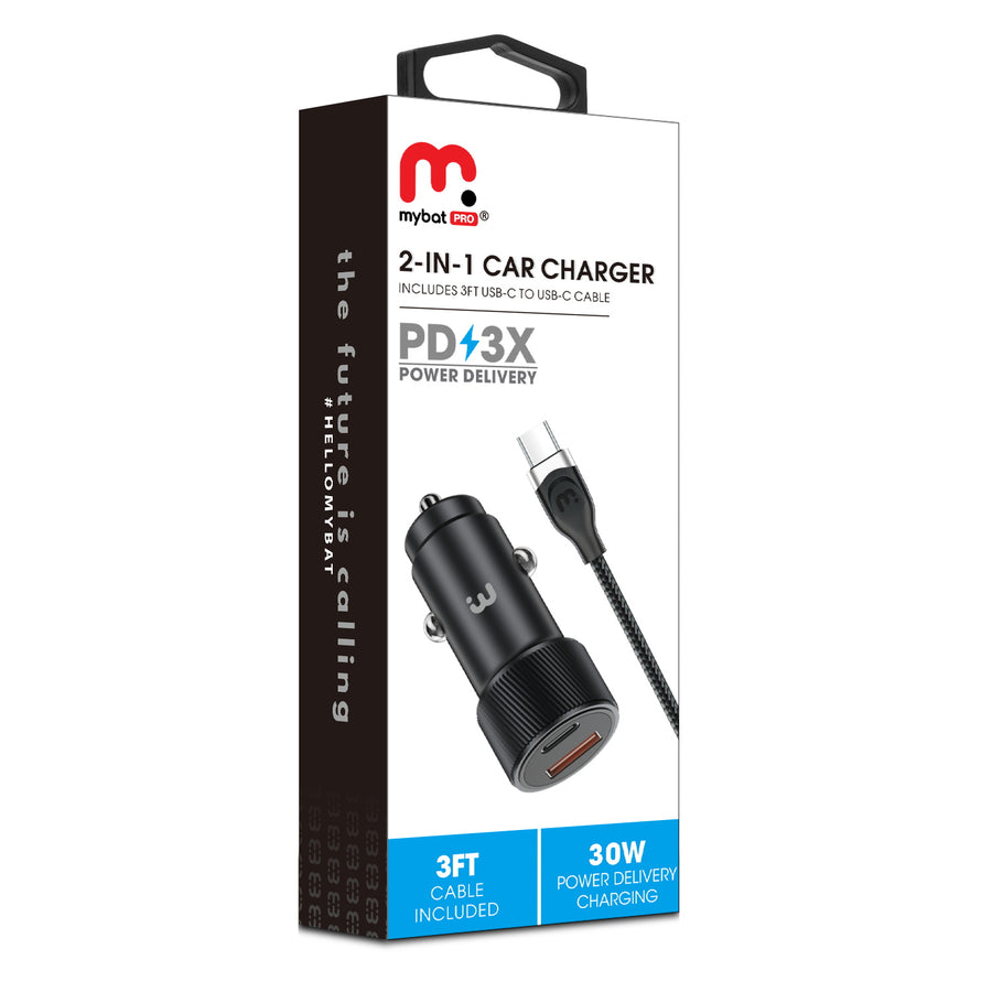 MyBat Pro 2-in-1 Dual Port Quick Power Delivery Car Charger (30W) With USB-C Cable- Black - RCGCARCCMO48B20-8.jpg