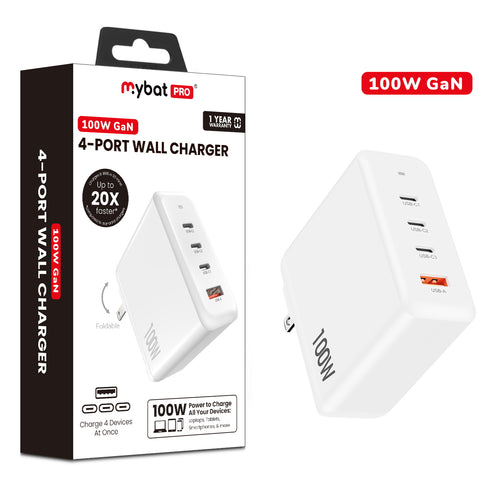 MyBat Pro 100W GaN 4-Port Foldable Wall Charger - White - RCGTRAC34PW-1.jpg