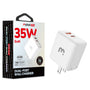 MyBat Pro 35W GaN Dual - Port Wall Charger – White