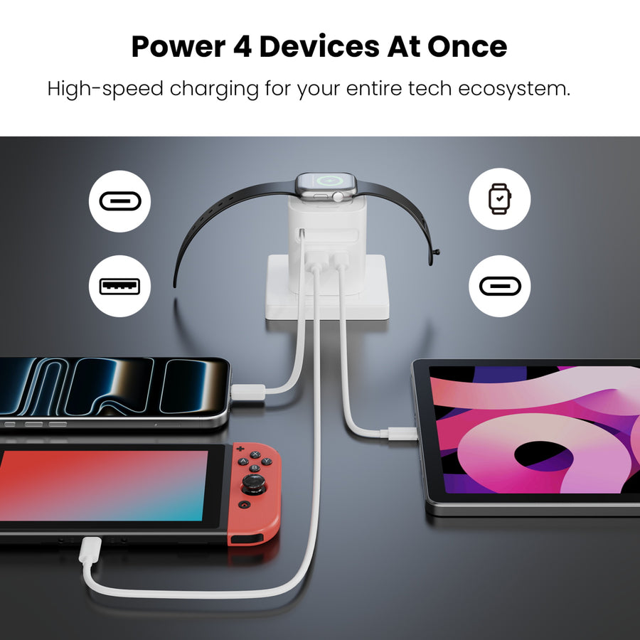 MyBat Pro 65W Dual-Port GaN Wall Charger + Built-In Smartwatch Charging & Retractable USB-C Cable - White - RCGTRAC41PW-5.jpg
