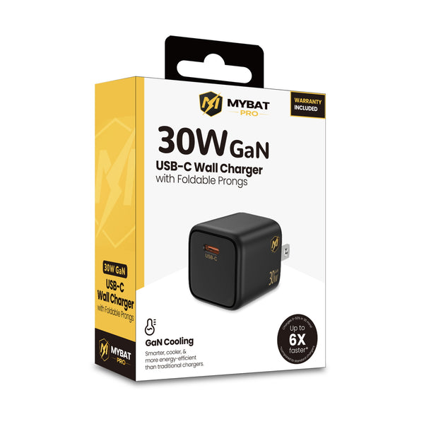 MyBat Pro 30W USB-C PD Foldable GaN Wall Charger  - Black - RCGTRAC50BK-1.JPG