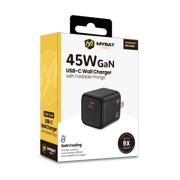 MyBat Pro 45W USB-C PD Foldable GaN Wall Charger  - Black - RCGTRAC51BK-1.JPG