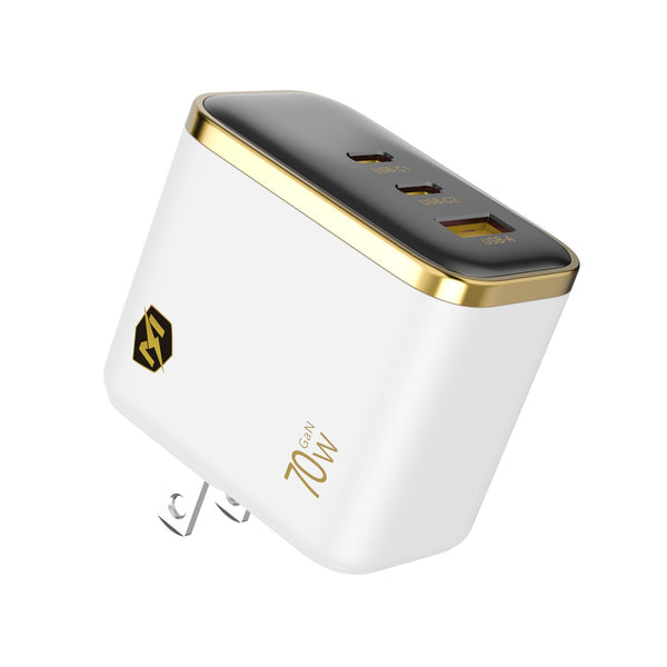 MyBat Pro 70W Three-Port Digital Display GaN Wall Charger - White - RCGTRAC62PW.JPG