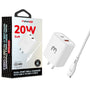 MyBat Pro 20W Dual-Port Wall Charger w/ USB-C to USB-C Cable - White