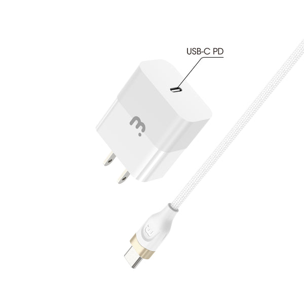 MyBat Pro 2-In-1 Fast Charging Power Delivery Wall Charger (30W) with USB-C Cable - White - RCGTRACCMO40W12-1.JPG