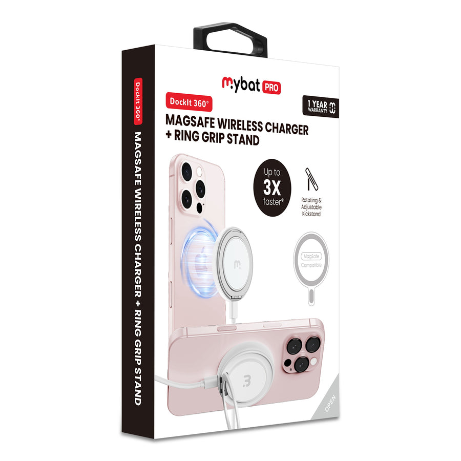 MyBat Pro DockIt 360° MagSafe Wireless Charger + Ring Grip Stand - White - RCGWIRC20PW-4.jpg
