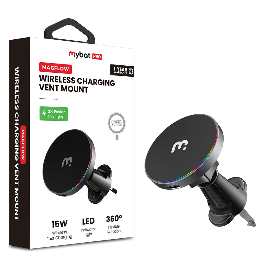 MyBat Pro MagFlow Wireless Charging Vent Mount - Black