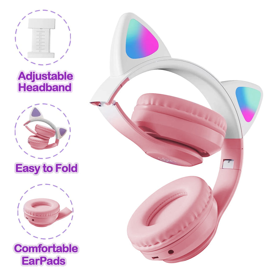 MyBat Pro Katchy Kitty Children’s Wireless Headset - Pink - RFHSBTST111-6.jpg