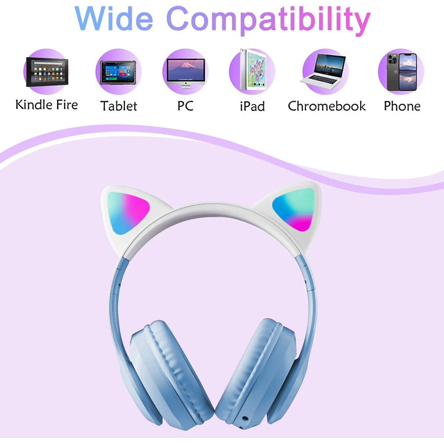 MyBat Pro Katchy Kitty Children’s Wireless Headset - Blue - RFHSBTST112-5.jpg