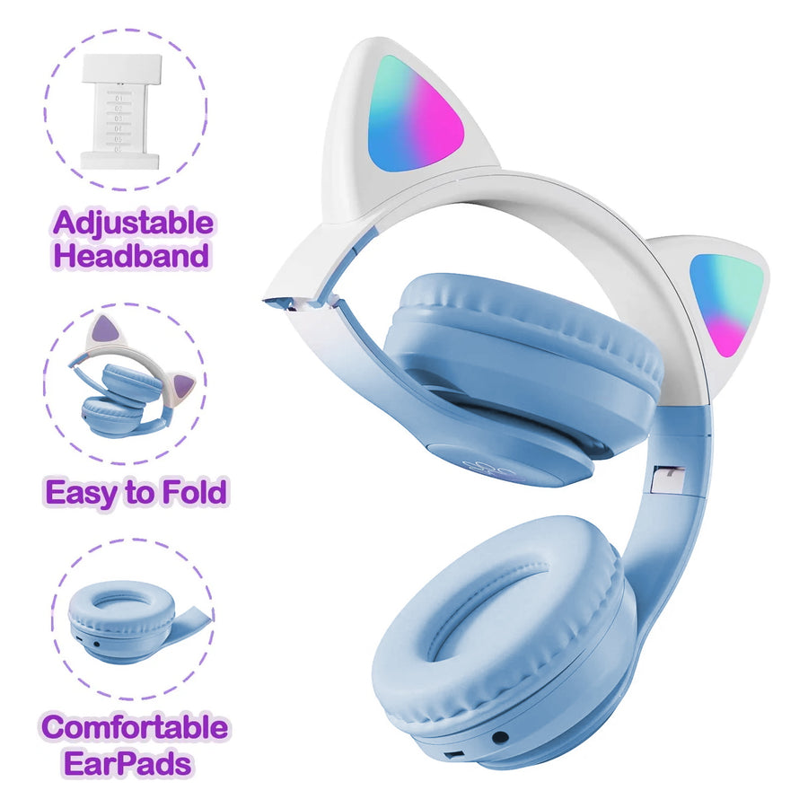 MyBat Pro Katchy Kitty Children’s Wireless Headset - Blue - RFHSBTST112-6.jpg