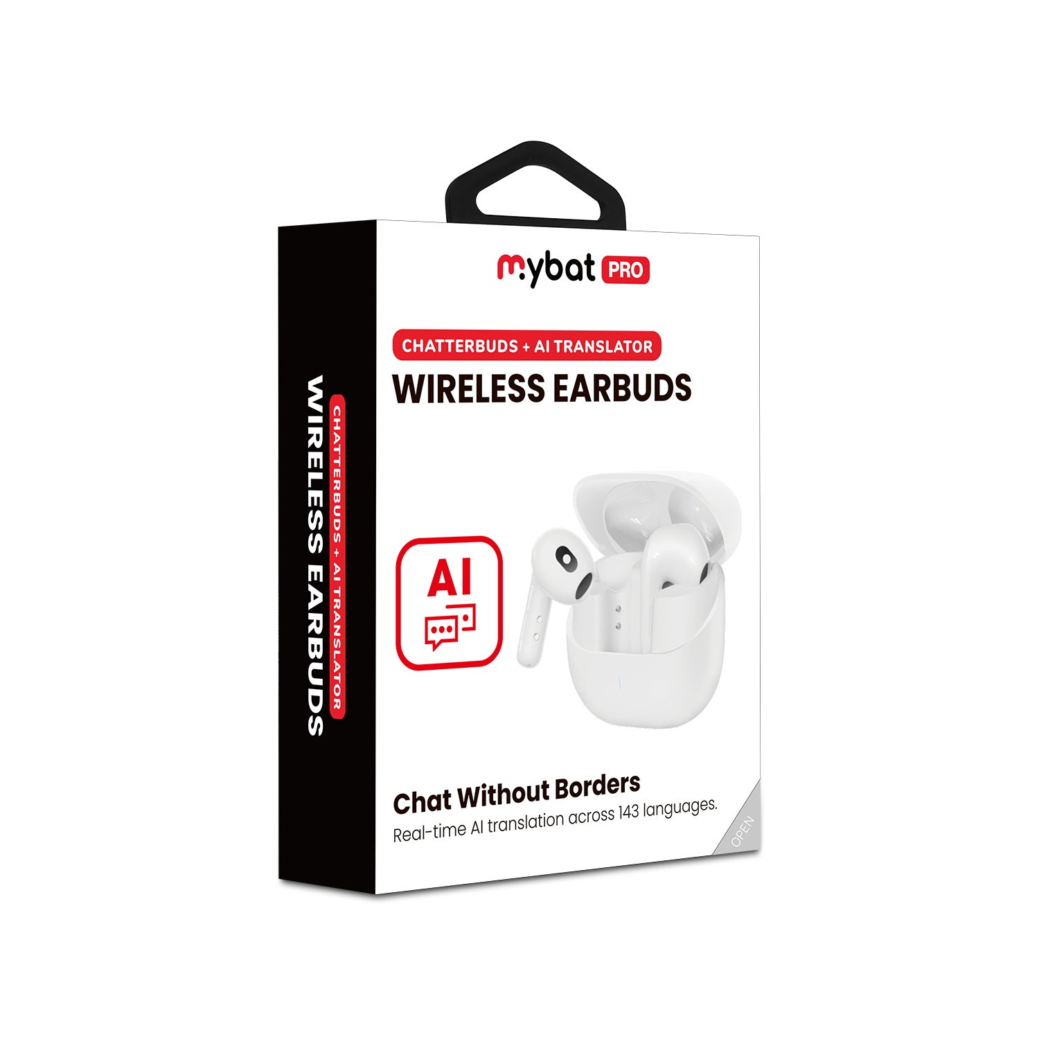 MyBat Pro ChatterBuds + AI Translator Wireless Earbuds - White - RFHSBTST301-4.jpg