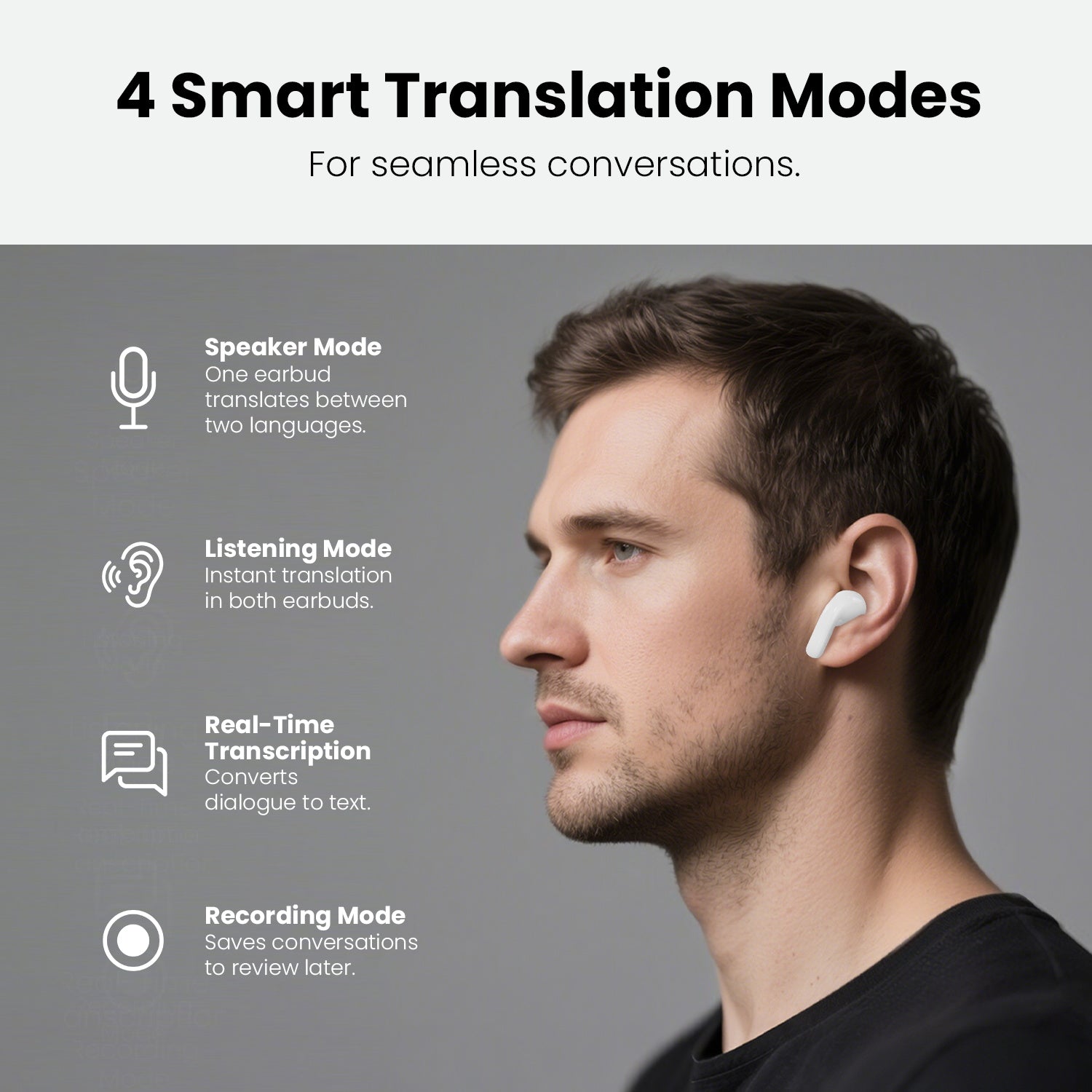 MyBat Pro ChatterBuds + AI Translator Wireless Earbuds - White - RFHSBTST301-5.jpg
