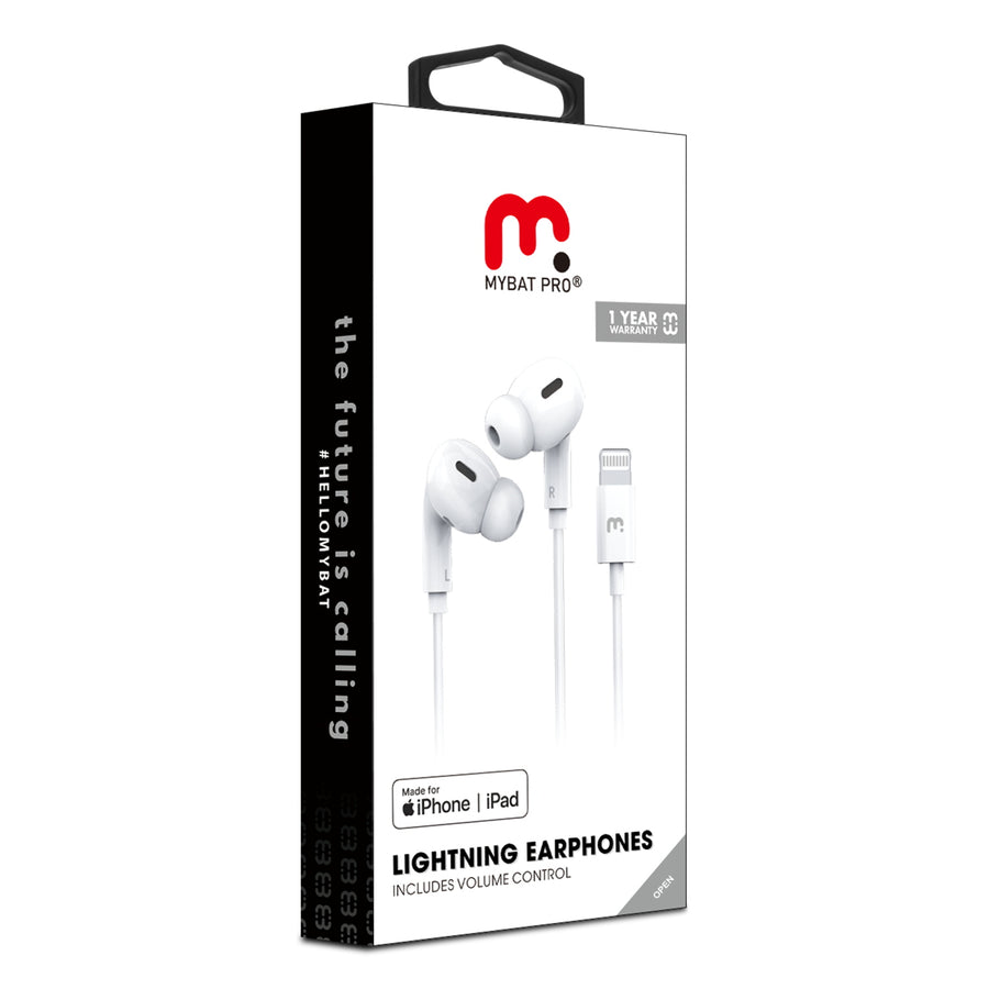 MyBat Pro Mfi Lightning Earphones includes Volume Control - White - RFHSHFST001-8.jpg