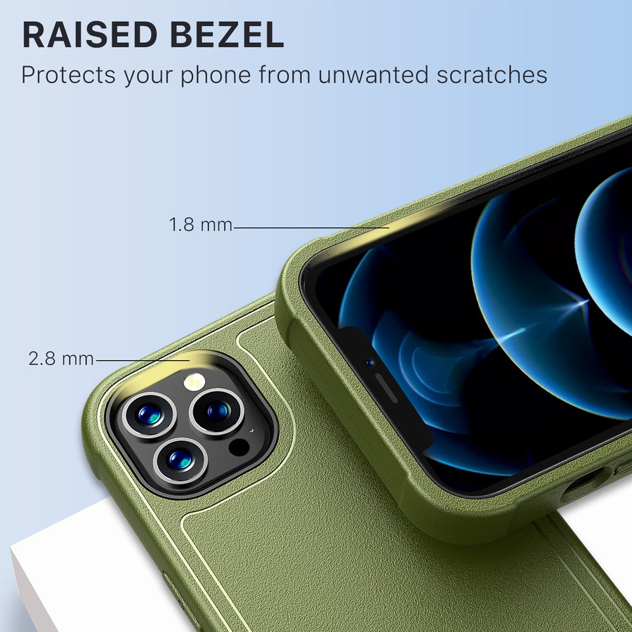 MyBat Pro Antimicrobial Maverick Series Case with Holster and Tempered Glass for Apple iPhone 12 / 12 Pro (6.1) - Army Green / Black - RIP12PCS3NXS004-12.JPG
