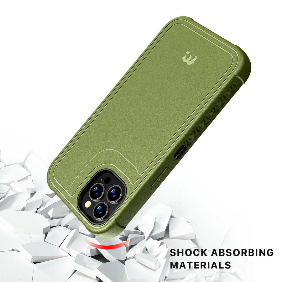 MyBat Pro Antimicrobial Maverick Series Case with Holster and Tempered Glass for Apple iPhone 12 / 12 Pro (6.1) - Army Green / Black - RIP12PCS3NXS004-9.JPG