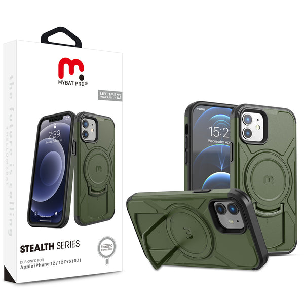 MyBat Pro Stealth Series Case for Apple iPhone 12 Pro (6.1) / 12 (6.1) - Army Green / Black - RIP12PCSSTSMS204-1.jpg