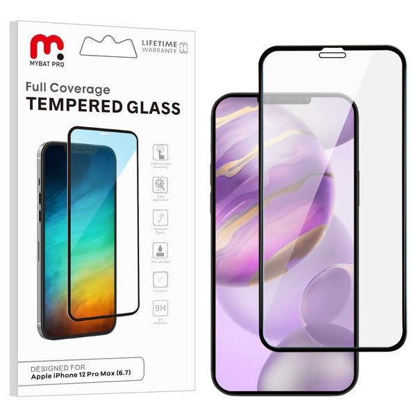 MyBat Pro Full Coverage Tempered Glass Screen Protector for Apple iPhone 12 Pro Max (6.7) - Clear