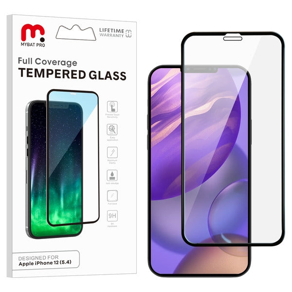 MyBat Pro Full Coverage Tempered Glass Screen Protector for Apple iPhone 12 mini (5.4) - Clear