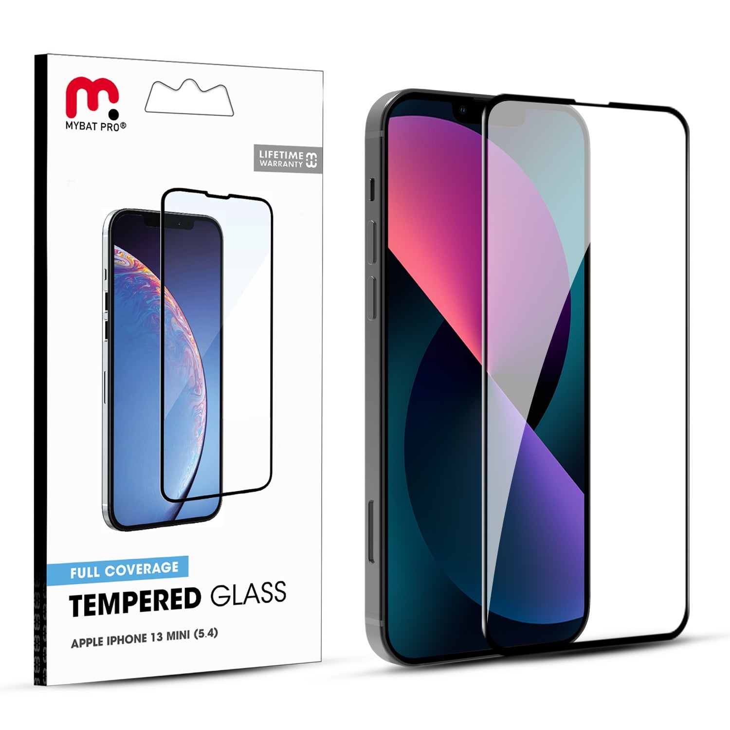 MyBat Pro Full Coverage Tempered Glass Screen Protector for Apple iP[hone 13 mini (5.4) - Clear