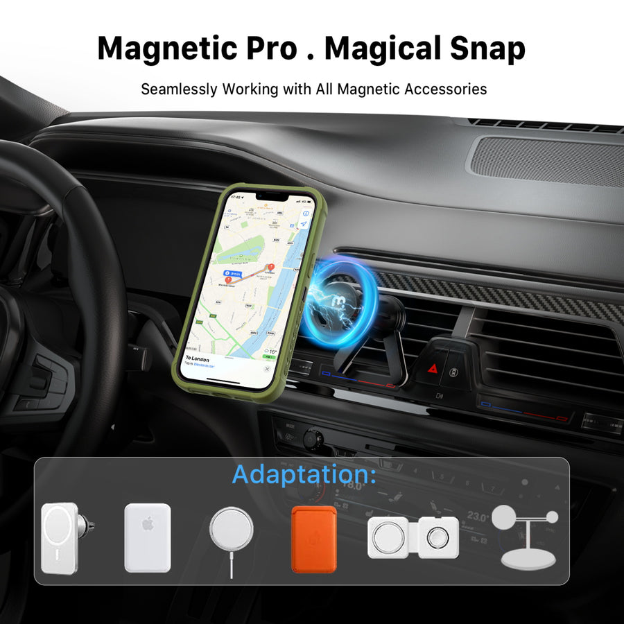 MyBat Pro Maverick Series MagSafe Case w/ Holster and Tempered Glass for Apple iPhone 13 Pro - Army Green - RIP13PCS3NXMS004-4.jpg