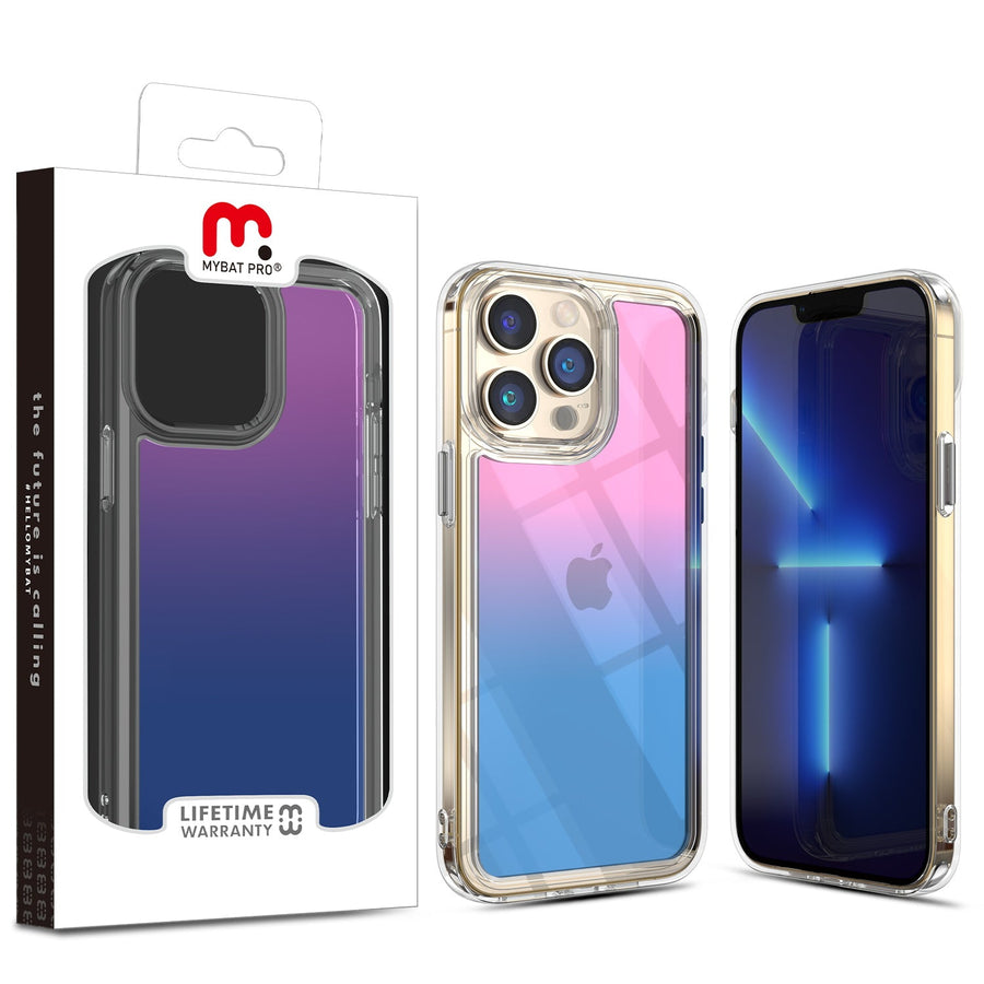 MyBat Pro Radiant Series ombre gradient Gummy Case for Apple iPhone 13 Pro (6.1) - Rose to Dark Blue Gradient