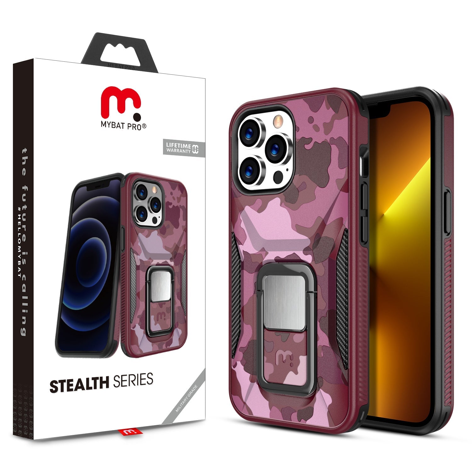 MyBat Pro Stealth Series Case for Apple iPhone 13 Pro (6.1) - Plum Camo