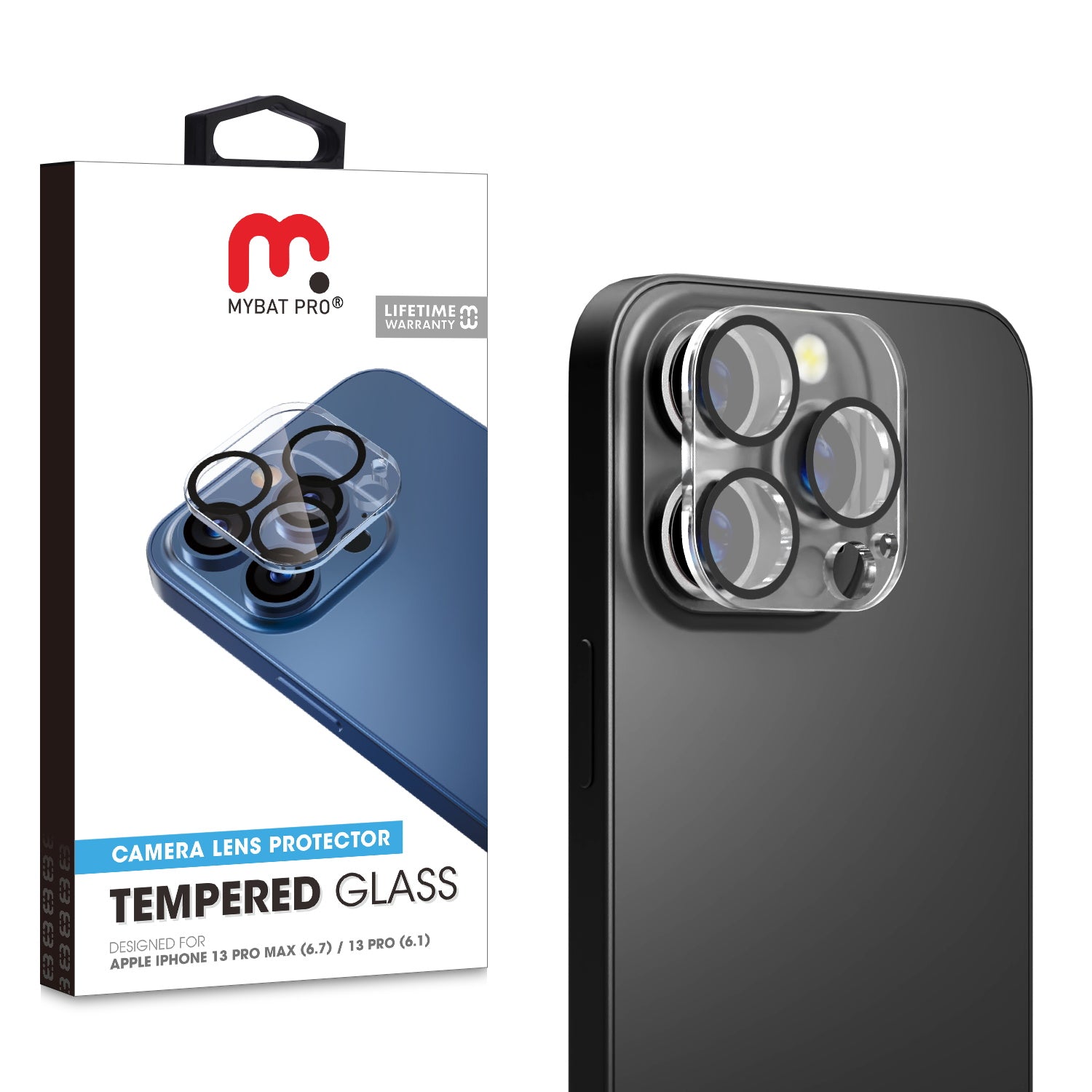 MyBat Pro Tempered Glass Lens Protector for Apple iPhone 13 Pro Max (6.7) / iPhone 13 Pro (6.1) - Clear