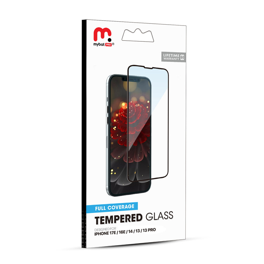 MyBat Pro Full Coverage Tempered Glass Screen Protector for Apple iPhone 17e / 16e / 14 / 13 Pro / 13 - Clear - RIP13PSC85A-10.JPG