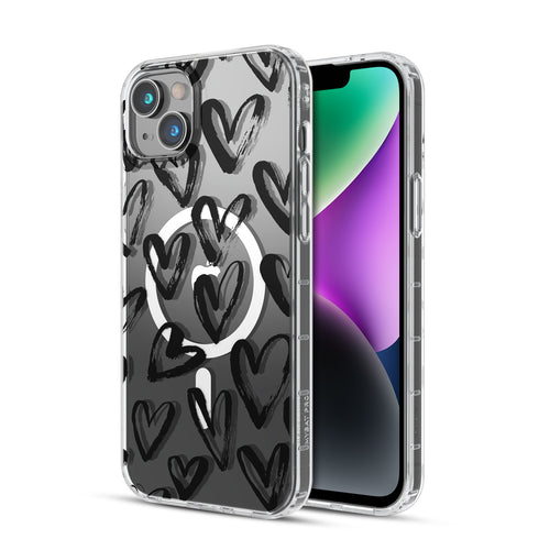 MyBat Pro Mood Series MagSafe Case for Apple iPhone 17e / 16e / 14 / 13 - Black Hearts - RIP14CSFSSM503-2.jpg