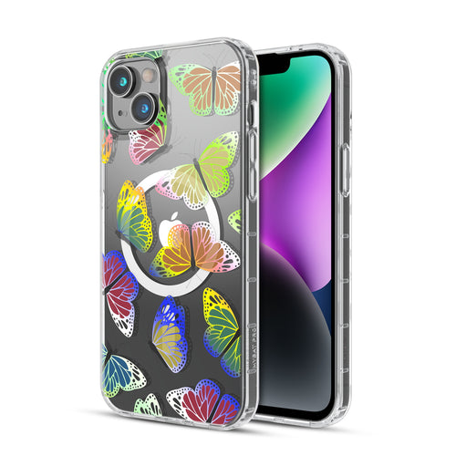 MyBat Pro Mood Series MagSafe Case for Apple iPhone 17e / 16e / 14 / 13 - Neon Butterflies - RIP14CSFSSM508-2.jpg